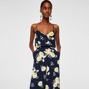 Mango printed crop trousers+ buttoned flowy top